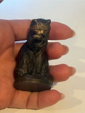 Franklin Mint Bronze-Tone Cat Figurine